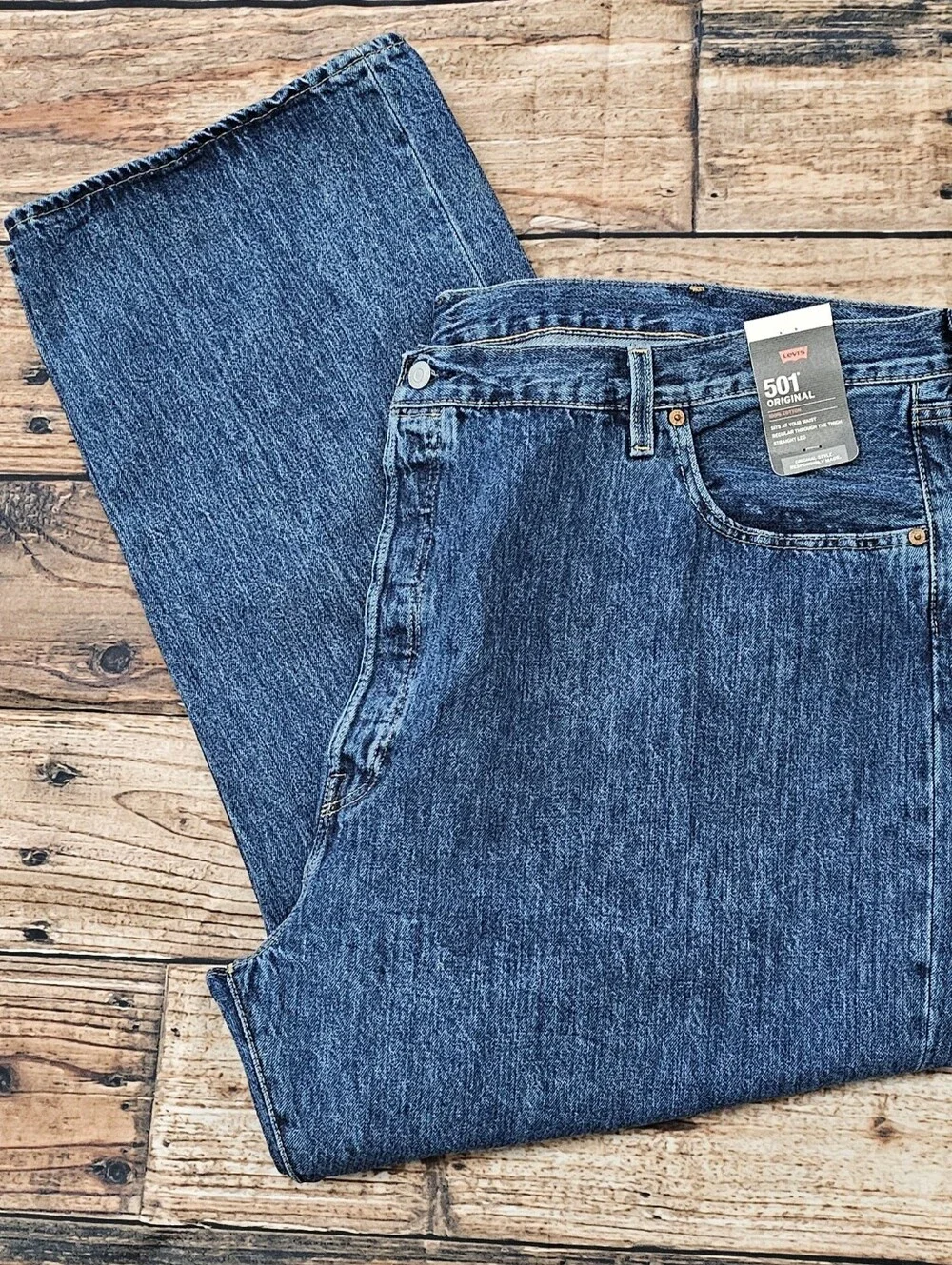 Levi’s 501 Original Fit Straight Leg Jeans Button Fly Men’s Size 52x32 NWT